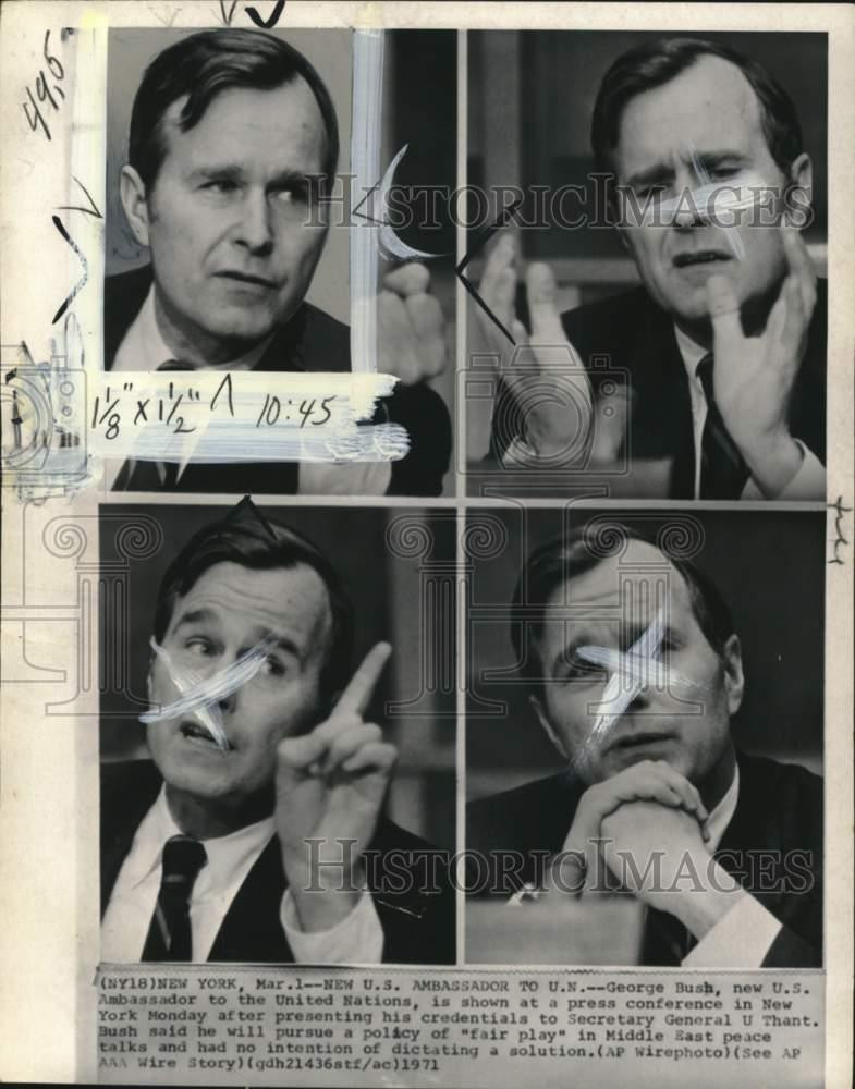 1971 Press Photo George Bush, US Ambassador to the United Nations, New York