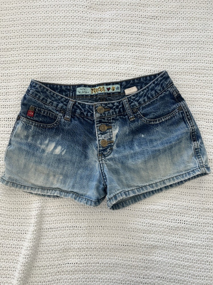 Mudd Jeans Shorts Women’s Size 3 Blue Denim Acid Wash Vintage Y2K Style# 4AV254