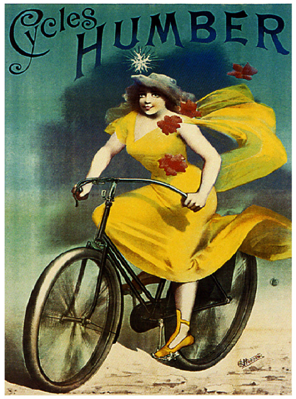Bicycle Lovely girl POSTER.Room Decor.Art Nouveau.Bedroom Interior design.219