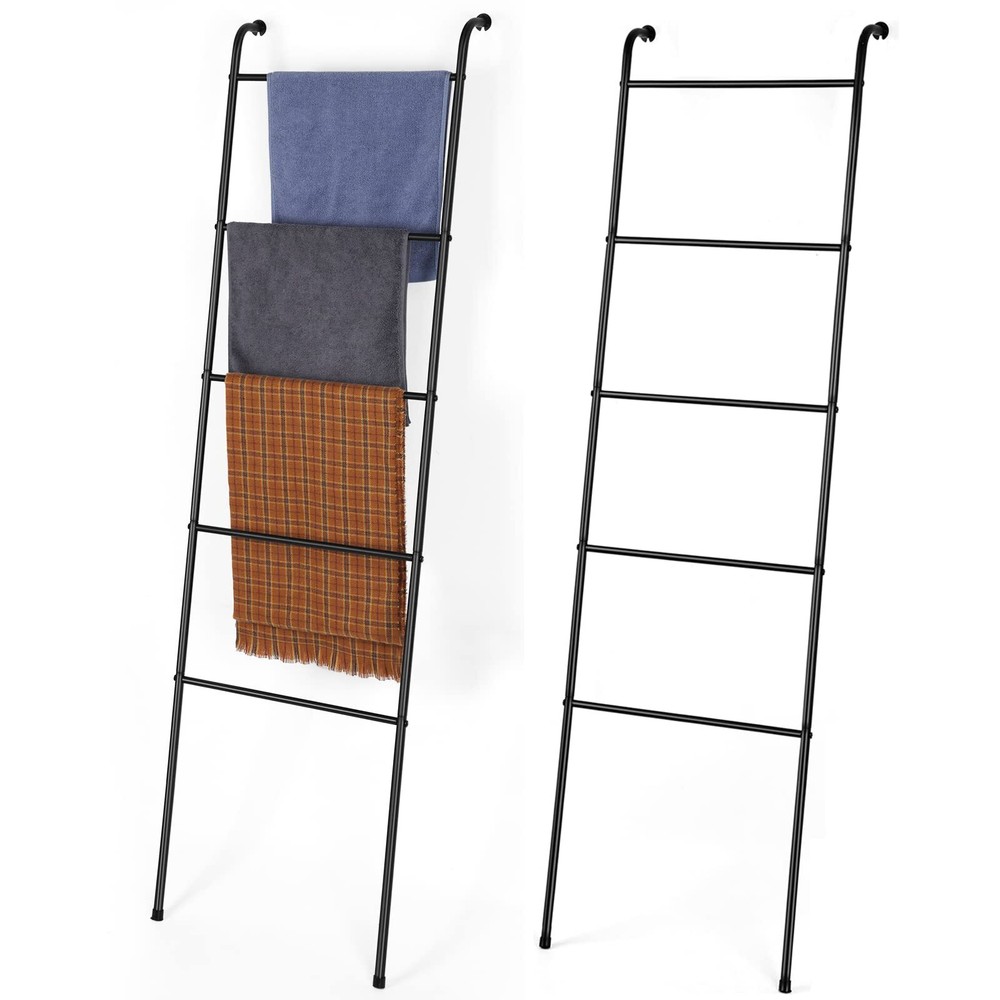 Blanket Ladder Bathroom Towel Holder Decorative Towel Rack 5 Tier Blanket Hol...
