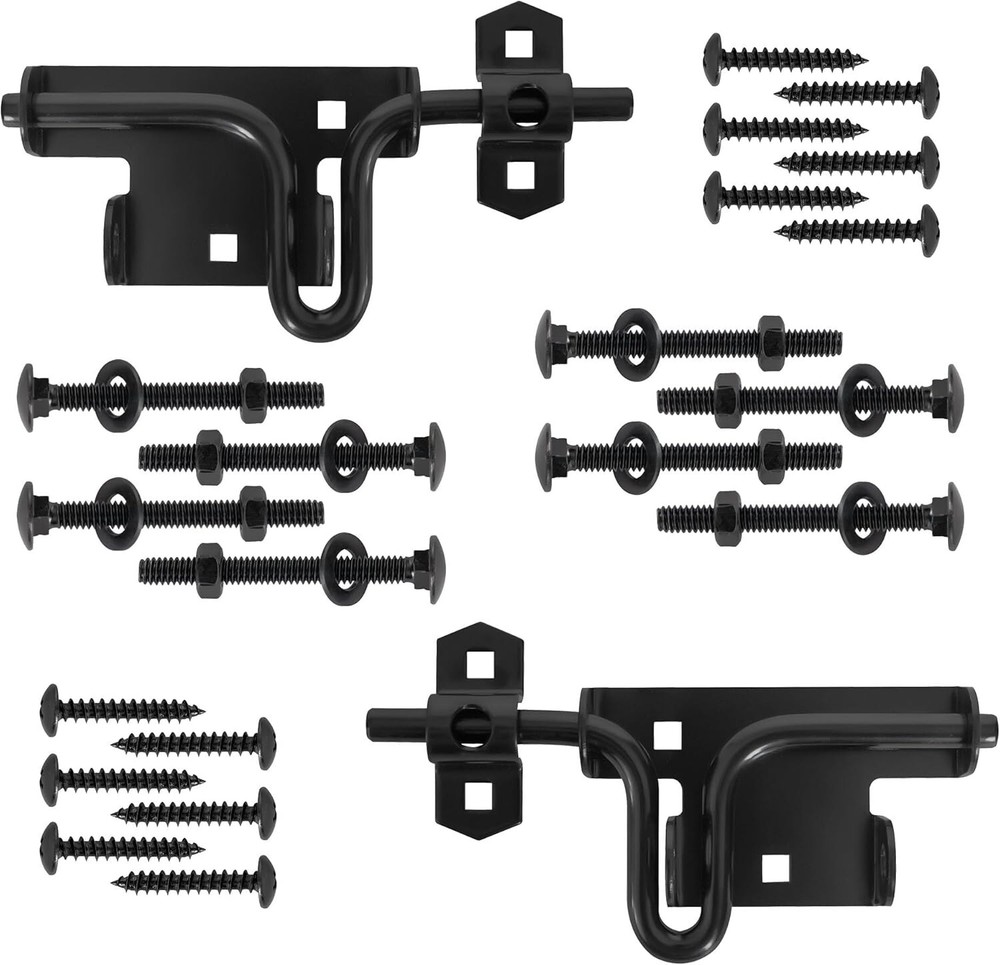 2x Heavy Duty Slide Bolt Latch Lock for Wood Fence Gate or Shed Door