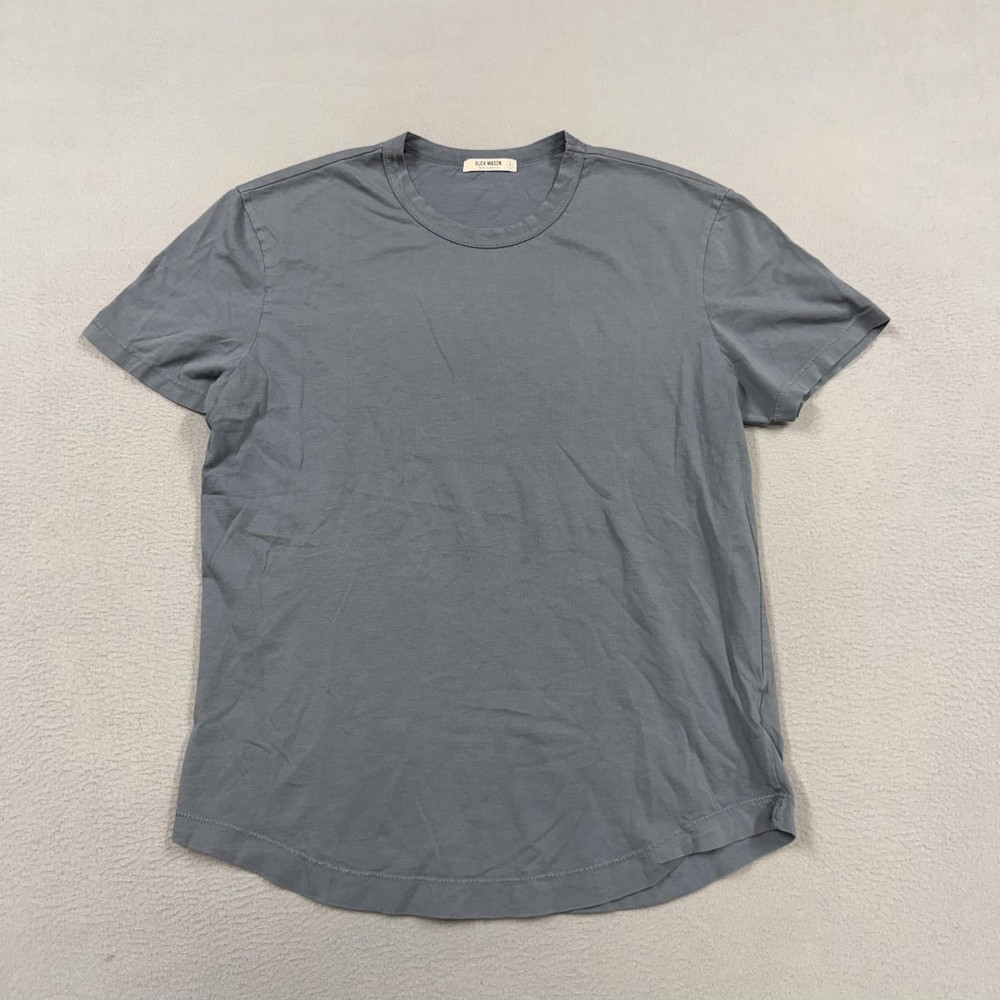 Buck Mason Shirt Mens Small Gray Solid Blank Basic Tee Made USA Crewneck Cotton