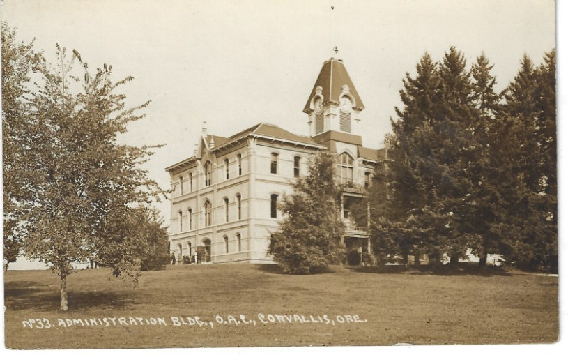 1907 RPPC Administration Bldg. Oregon Agricultural College Corvallis Postcard