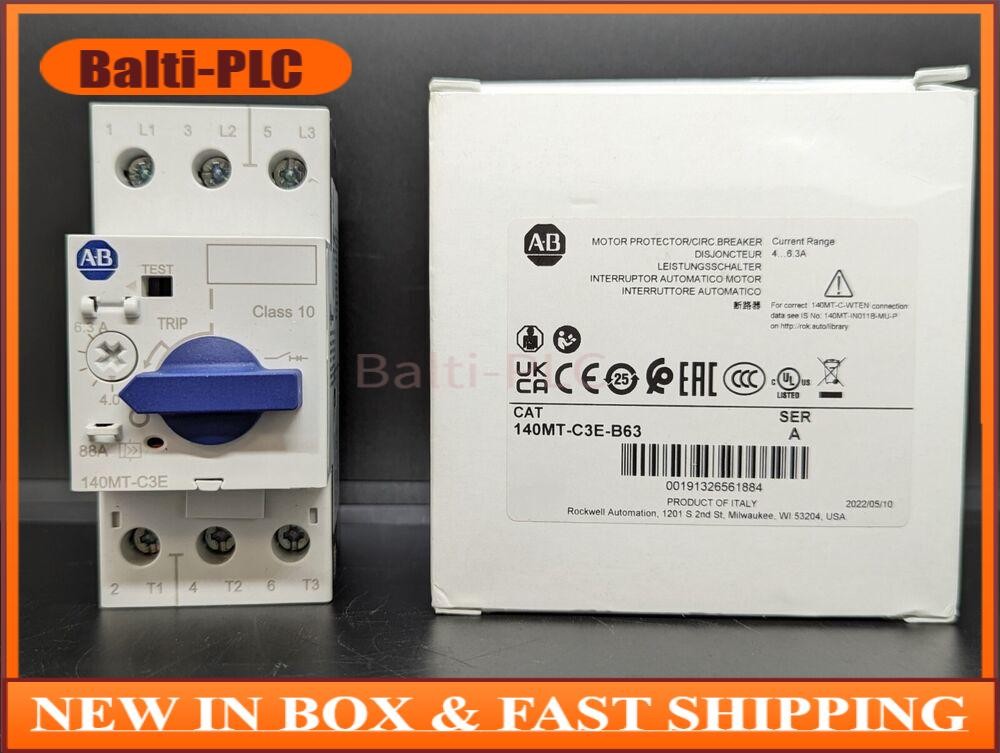 Newest Allen Bradley 140MT-C3E-B63 4-6.3A MPCB Frame Size C New In Box USA
