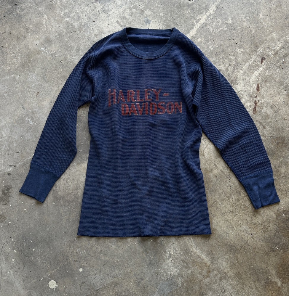 Vintage 70s Harley Davidson Thermal Eagle Wings Tee Shirt 1970s
