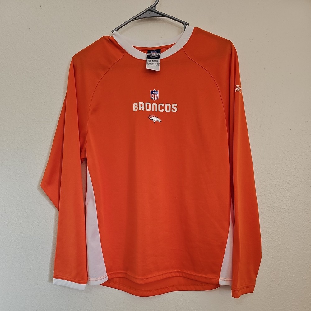 Men's Reebok NFL Denver Broncos Orange Athletic Shirt Size Large