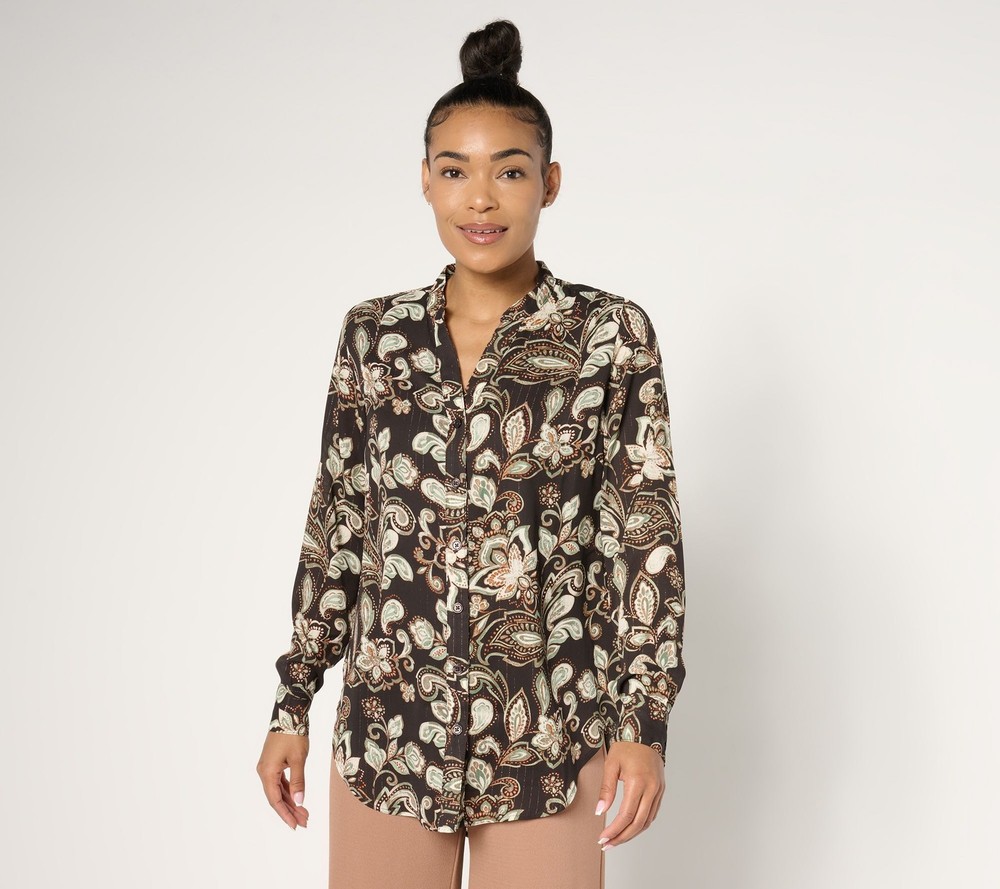 Belle by Kim Gravel Women's Top Sz L Let the Good Times Multi-colored A670902