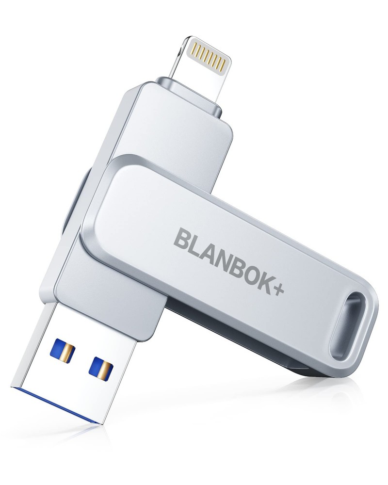 MFi Certified 128GB iPhone Flash Drive with USB Thumb Storage for Photos & Files  