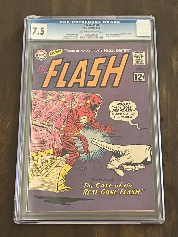 💥 Flash ( 1958 ) # 128 CGC 7.5 VF- Origin & 1st Appearance of Abra Kadabra 💥-image