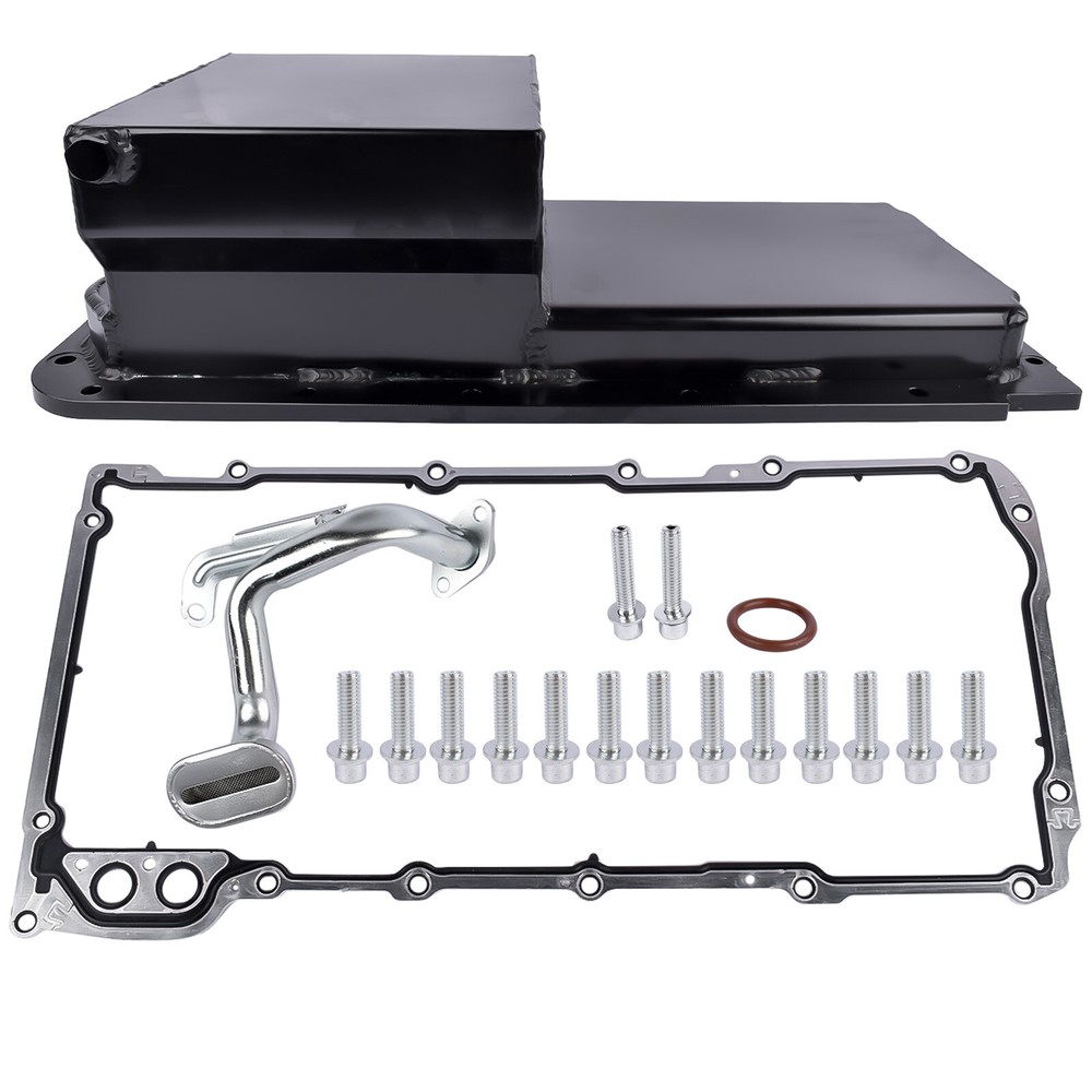 New Black Front Sump Oil Pan Kit Aluminum for GM LS LS1 LS2 LS3 LS6 Engine 81004