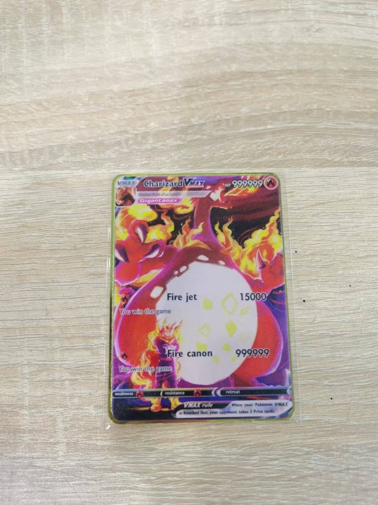 Charizard VMAX 999999point Gold Metal Pokemon Card Collectible Gift Display