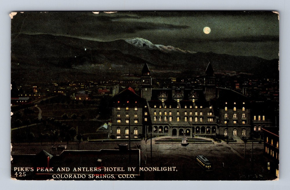 Colorado Springs CO-Colorado Pike's Peak And Antlers Hotel Vintage Postcard