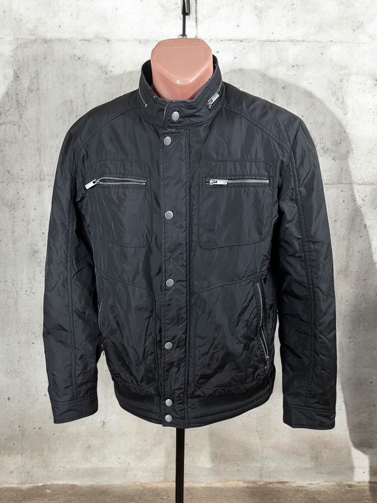 Men's Black Bomber Jacket Size Large by Guess