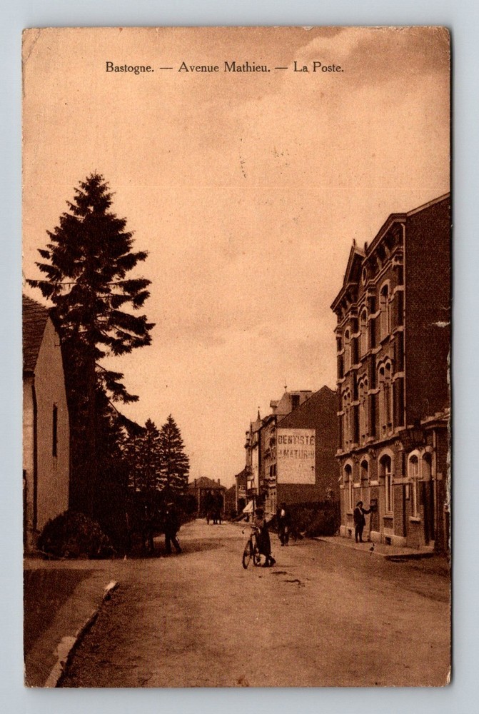 Belgium- Bastogne Avenue Mathieu Street Scene Postal Old Card Vintage Postcard
