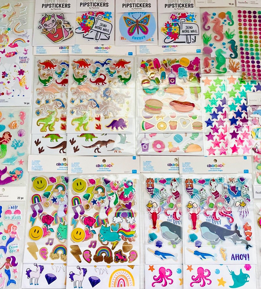 959+ Stickers, Sea Life, Fantasy, Rainbow, Flowers, Stars, Smiley Faces, Tv, DIY