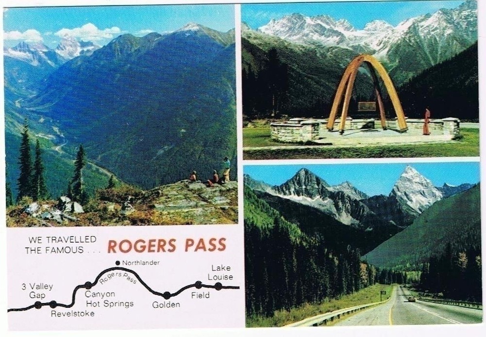British Columbia Postcard Driving Rogers Pass Canadian Rockies Multi View