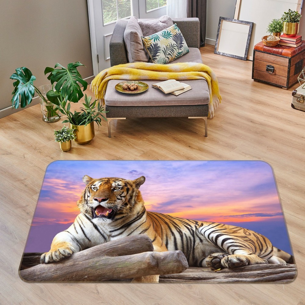 3D Sunset Tiger O3059 Animal Non Slip Rug Mat Elegant Photo Carpet Fay