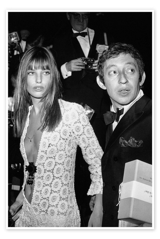 Jane Birkin and Serge Gainsbourg Vintage Matte Poster