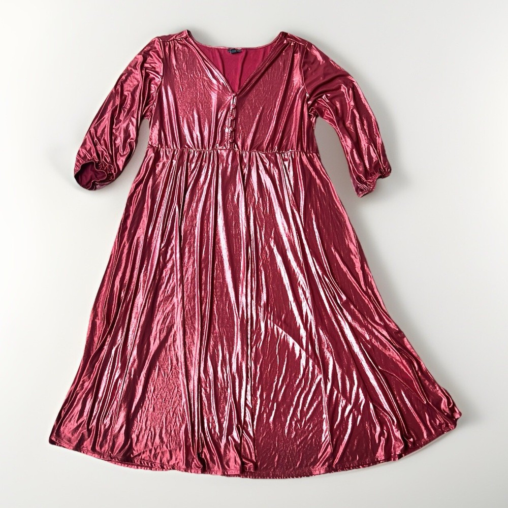 Liquid Velvet Maxi Dress Zinfandel Crushed Metallic Glam V Neck Torrid 2X