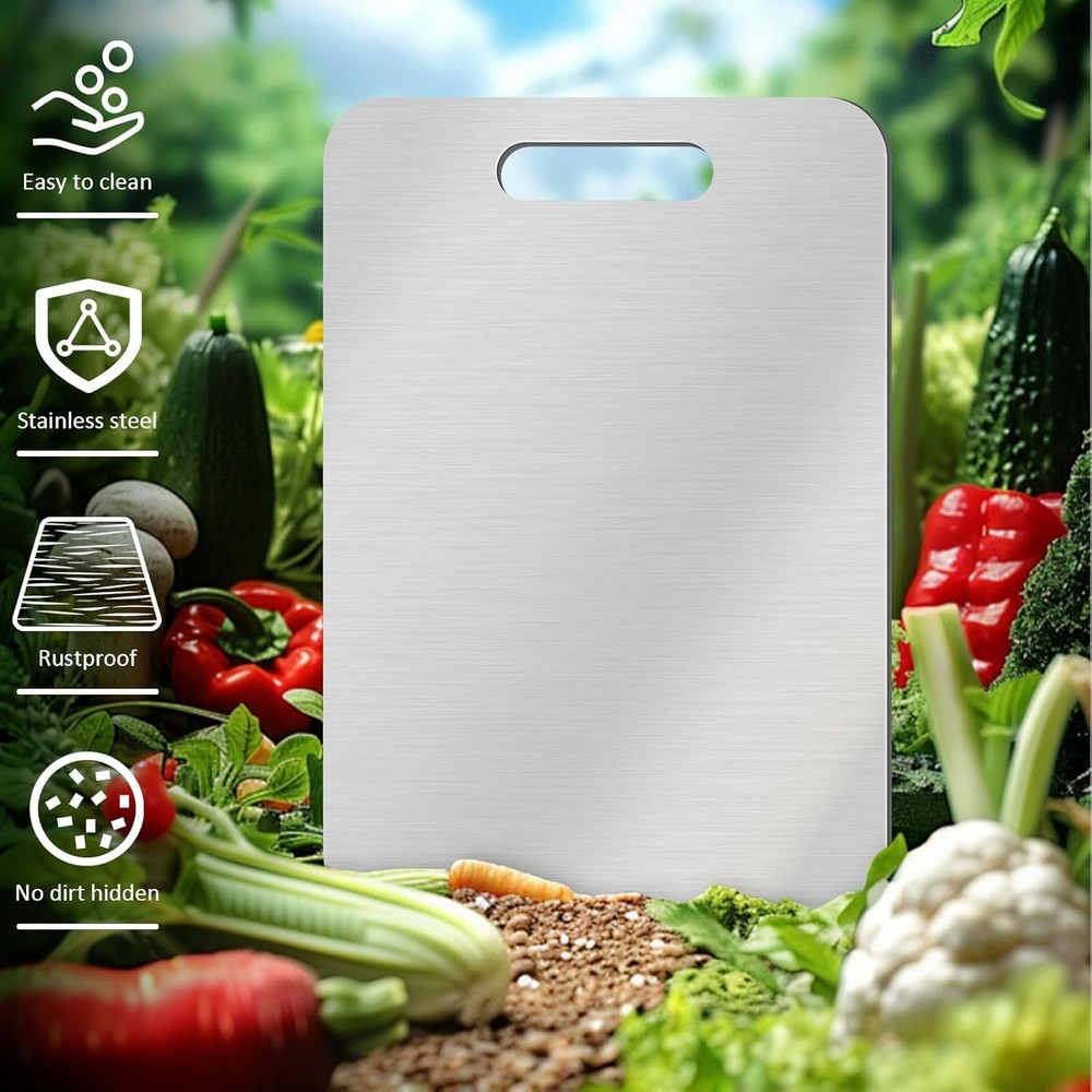 Heavy Duty Stainless Steel Cutting Board - Dishwasher Safe Non-Porous