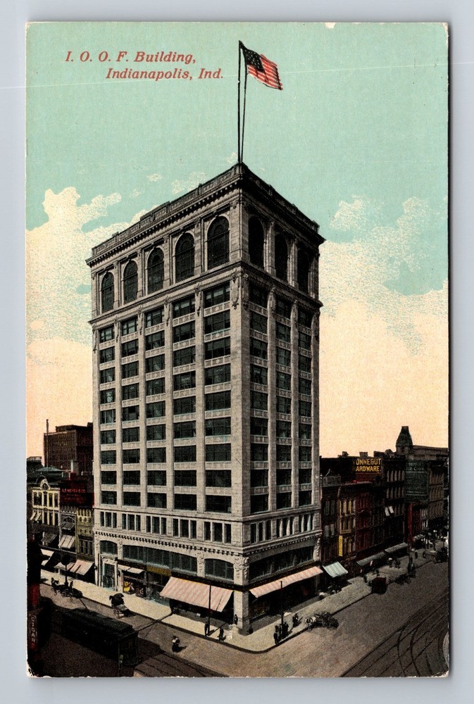 Indianapolis IN-Indiana IOOF Building Standard Old Card View Vintage Postcard PC