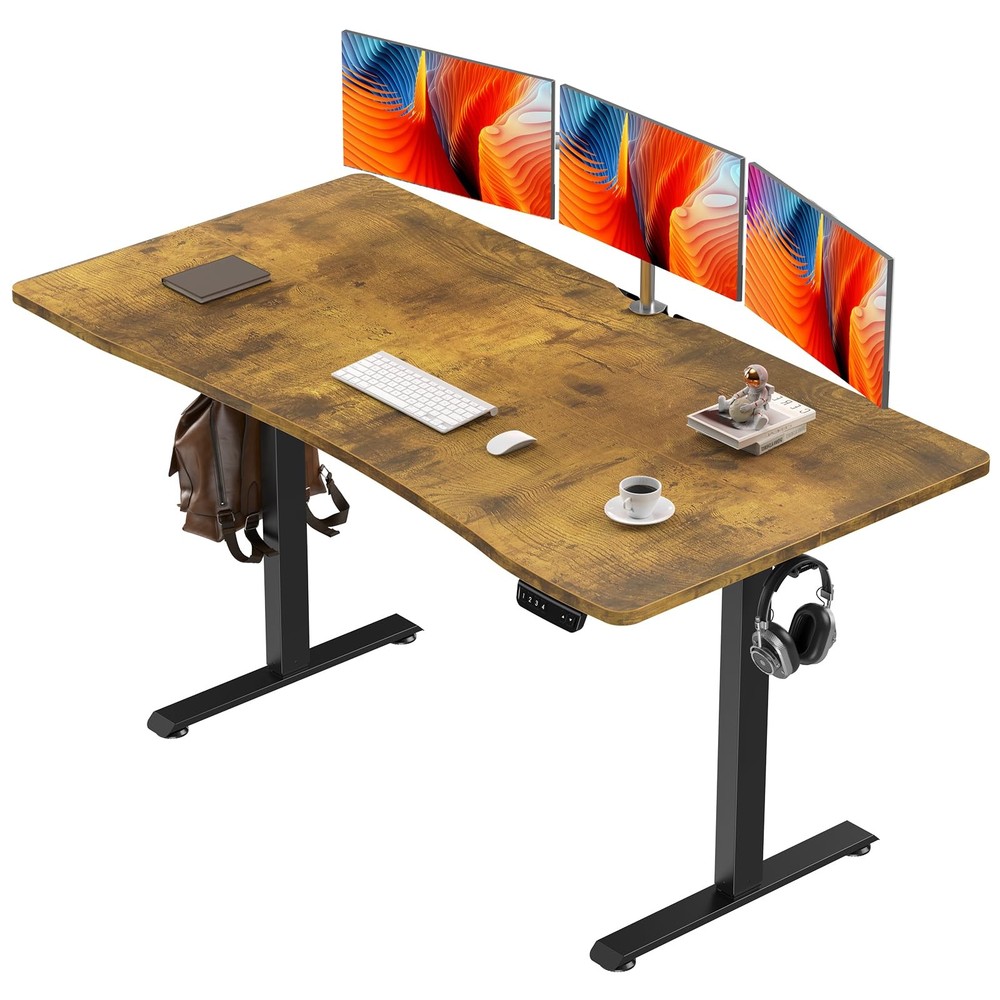 55 x 28 Inch Standing Desk, Sit to Stand Up, Work Home Office Computer Table ...
