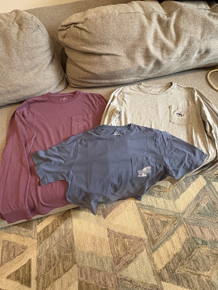 Vineyard Vines Youth Boys Large (16) Polo Shirt Set of 3