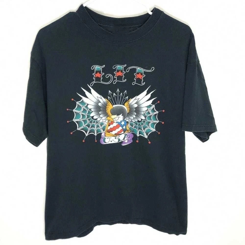 Rare LIT Band Black Short Sleeve T Shirt Size S-5XL BL2178