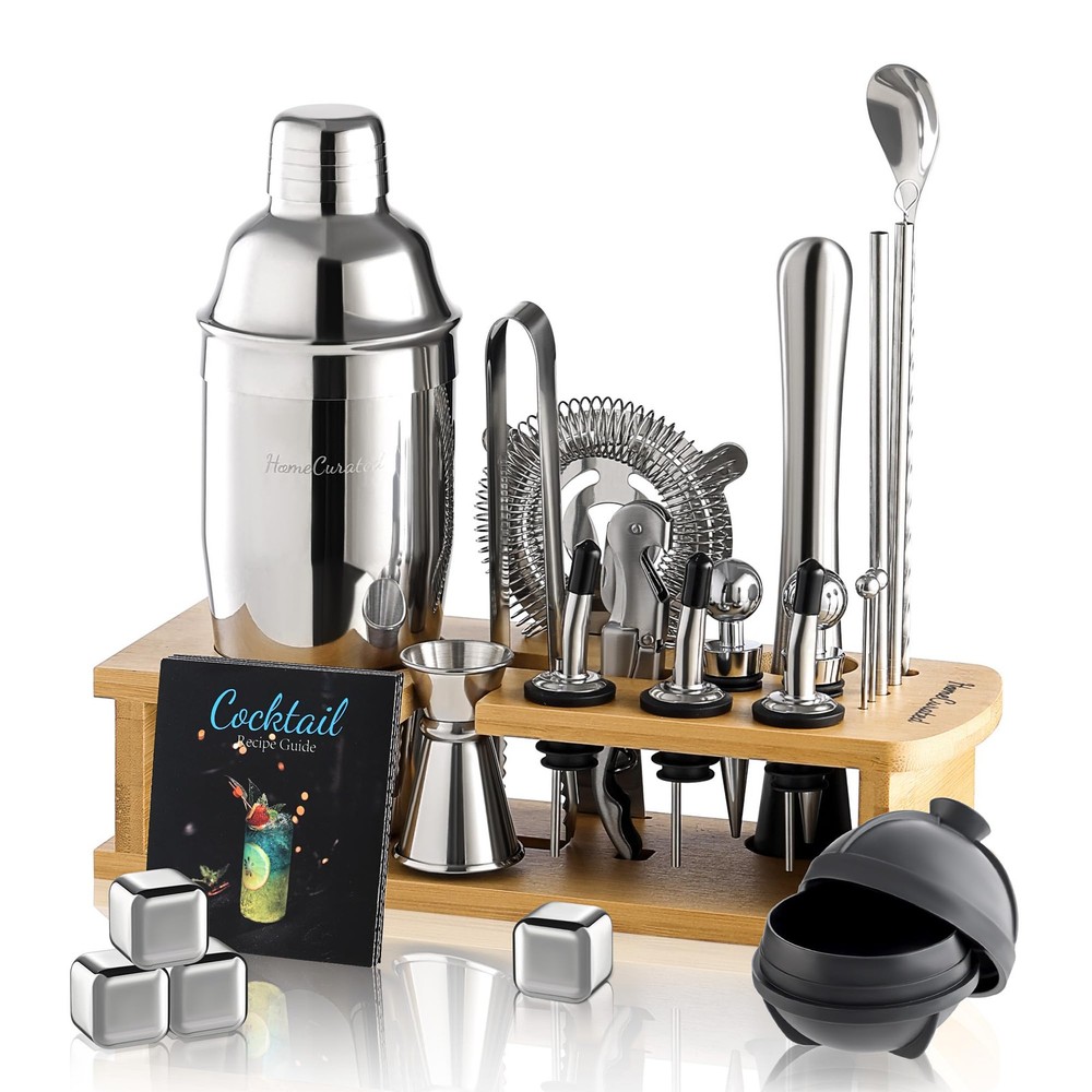 Cocktail Shaker Set,24-Piece Bartender Kit – Complete Bartending Kit Bar Set ...