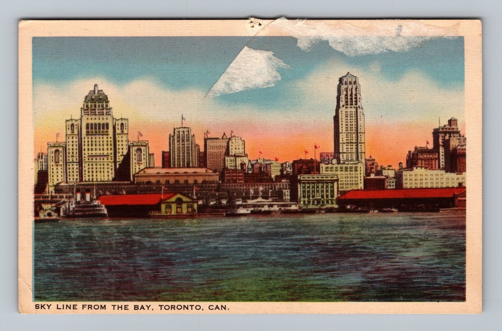 Canada Ontario Toronto Sky Line From Bay Standard Old Post PC Vintage Postcard