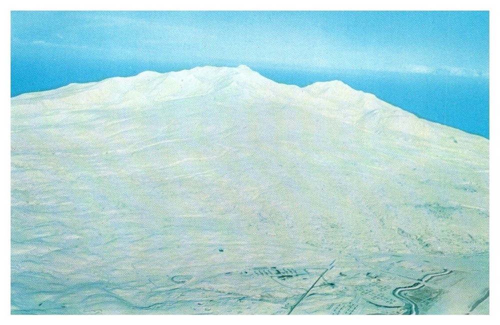 1950s Aerial View of Mt. Moffett Adak Island Alaska Vintage Postcard