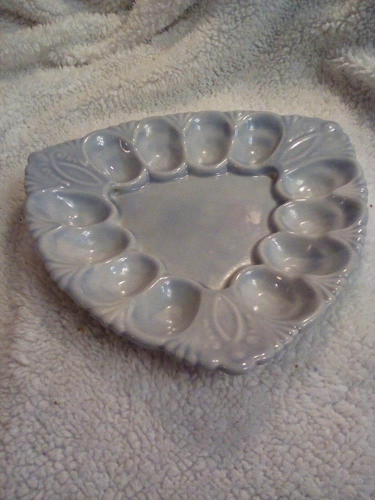 vintage glass egg plate