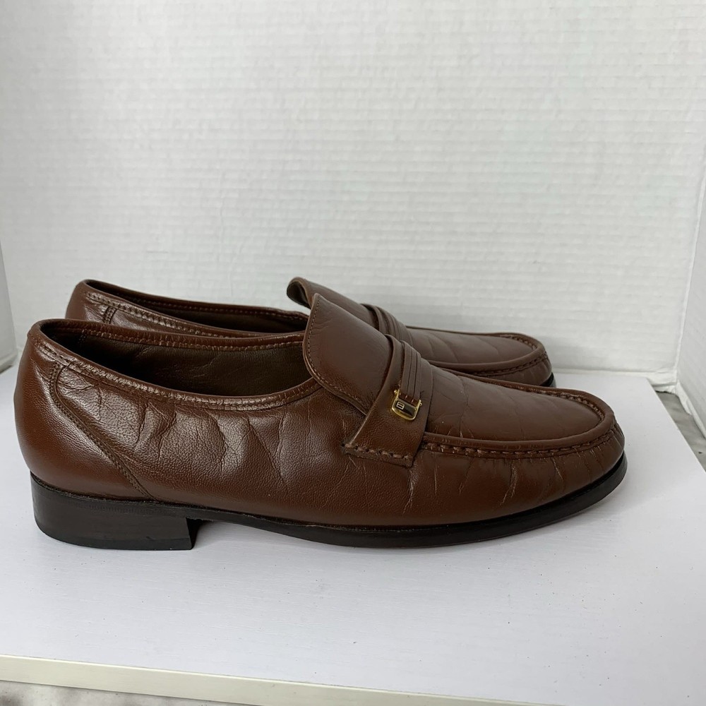 Florsheim Brown Leather Moc Toe Loafers Size 9 D