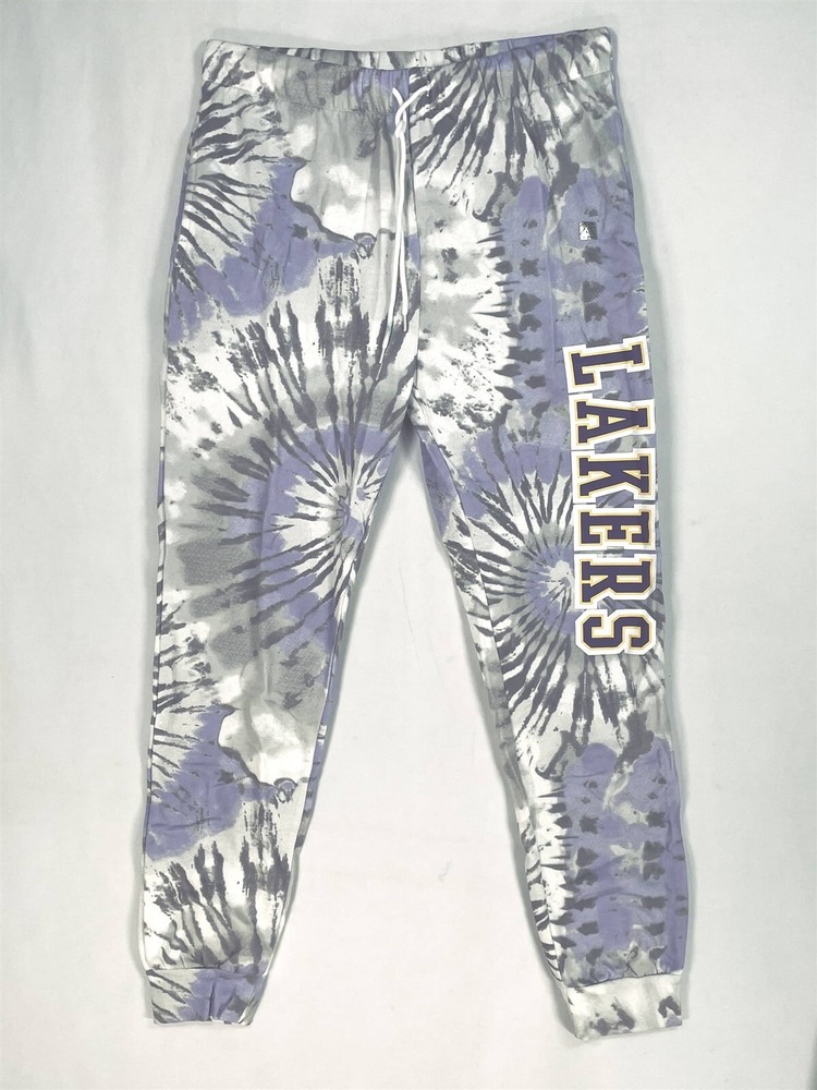 Lakers Graphic Print Jogger Pants Women XLarge Elastic Waist Drawstring Abstract-image