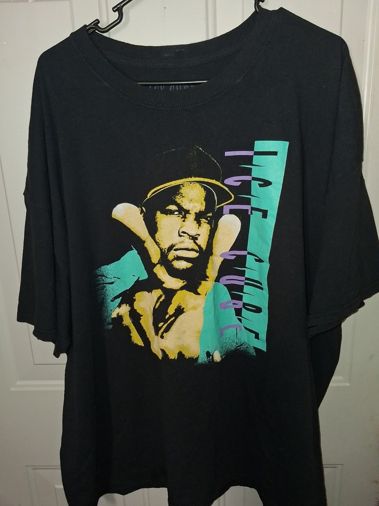 Ice Cube Graphic T Shirt 3XL Black Rap Hip Hop Big Print Tee Mens 3X Streetwear