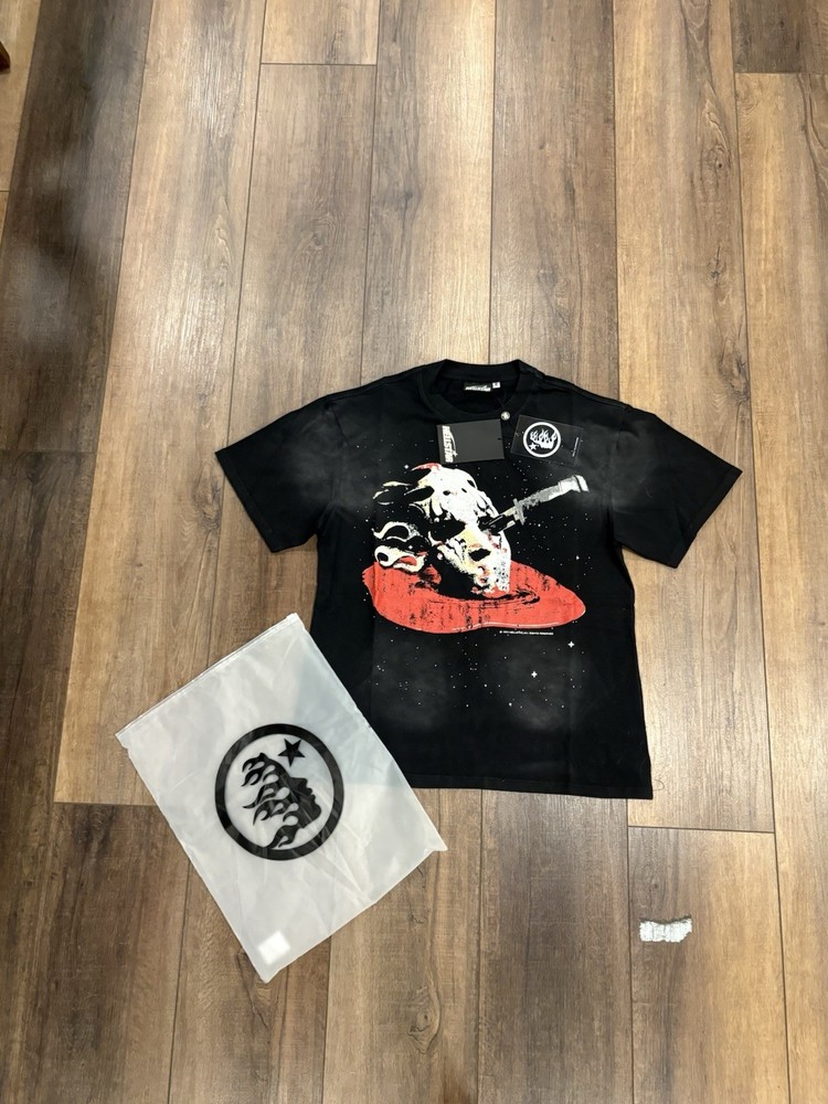 HELLSTAR Path 2 Paradise Black Graphic Print Cotton T-Shirt M Men's