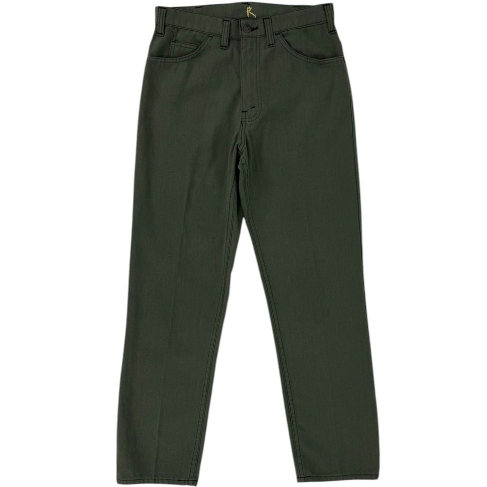 Vintage Levi's 1960s Sta-Prest Nuvos Pants Big E Black Tab Scovill Green 29x29