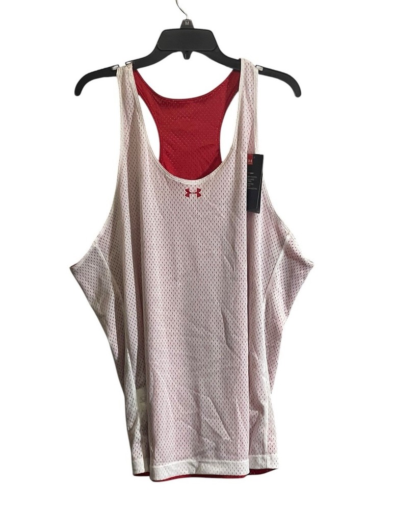 NWT Under Armour 2XL Women Reversible Mesh Tank Top Red Basketball Training