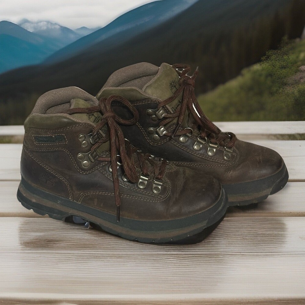 Timberland Womens Euro Hiker Brown Leather Boots 95310 Size 7.5M