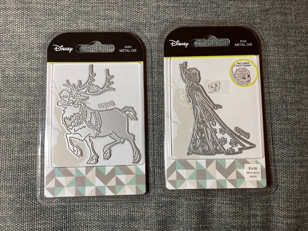 2 Disney Frozen Die and Face Stamps Elsa and Sven Character World