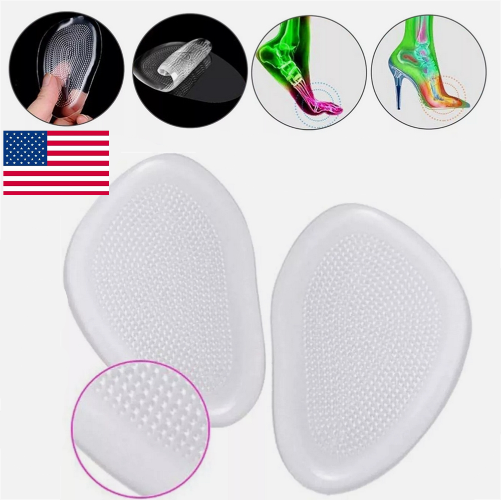 1 Pair Shoe Pads Forefoot Cushion Silicone Massage Non Slip High Heels Insole US
