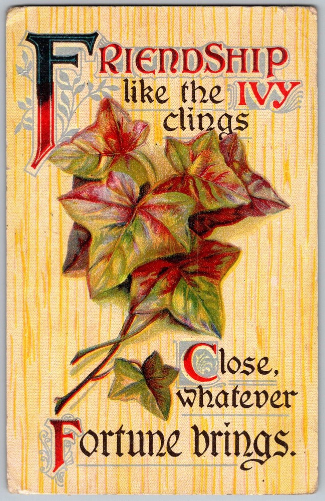 Antique Postcard Friendship Ivy Greeting Salt Lake City, UT 1910s