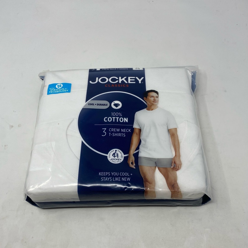 Jockey Classics Men’s Crew Neck Undershirts 3-Pack - White, XL