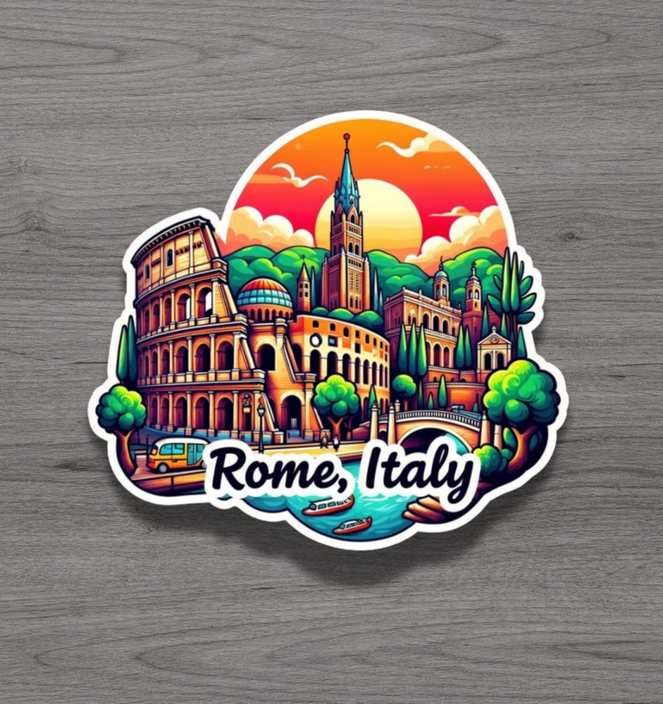 Rome Italy Fridge Magnet or Laptop Sticker