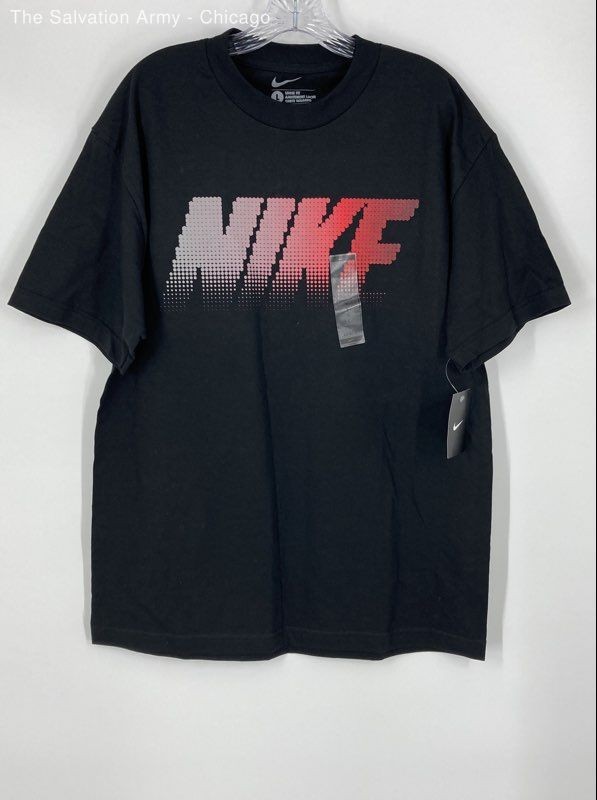 Nike Mens Black Loose Fit Short Sleeve Crew Neck Pullover T-Shirt Size Large