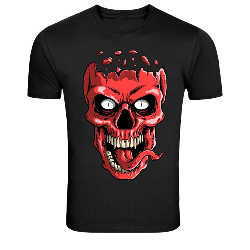 Red Demon Skull Horror Monster Graphic T-Shirt