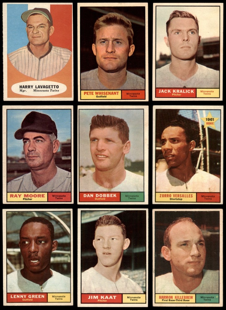 1961 Topps Minnesota Twins Team Set EX+ 5.5 Condition 6909722