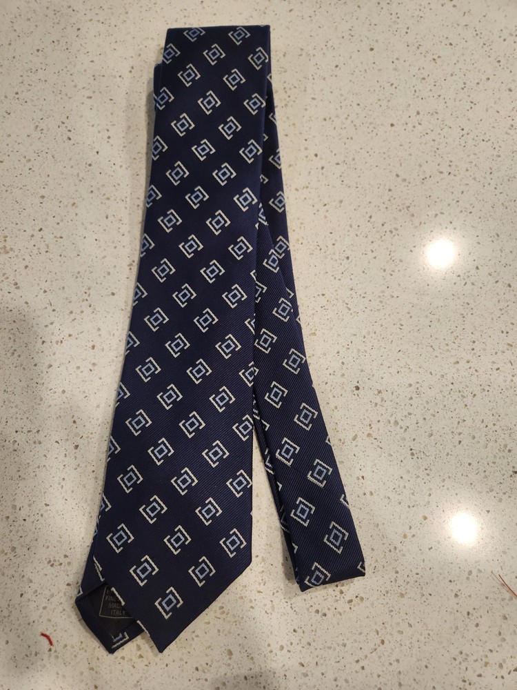 ROBERT JENSEN Hand Sewn in Italy Dress Tie Men's 100% Wool Navy.