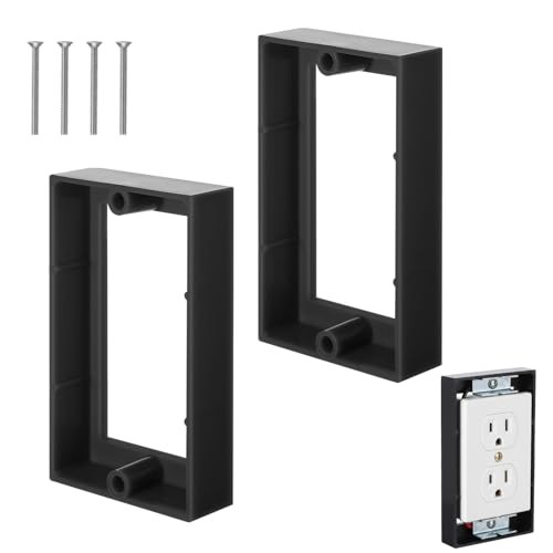 2 Pcs 1/2 Inch Deep Electrical Outlet Extenders, Single Gang Outlet Box