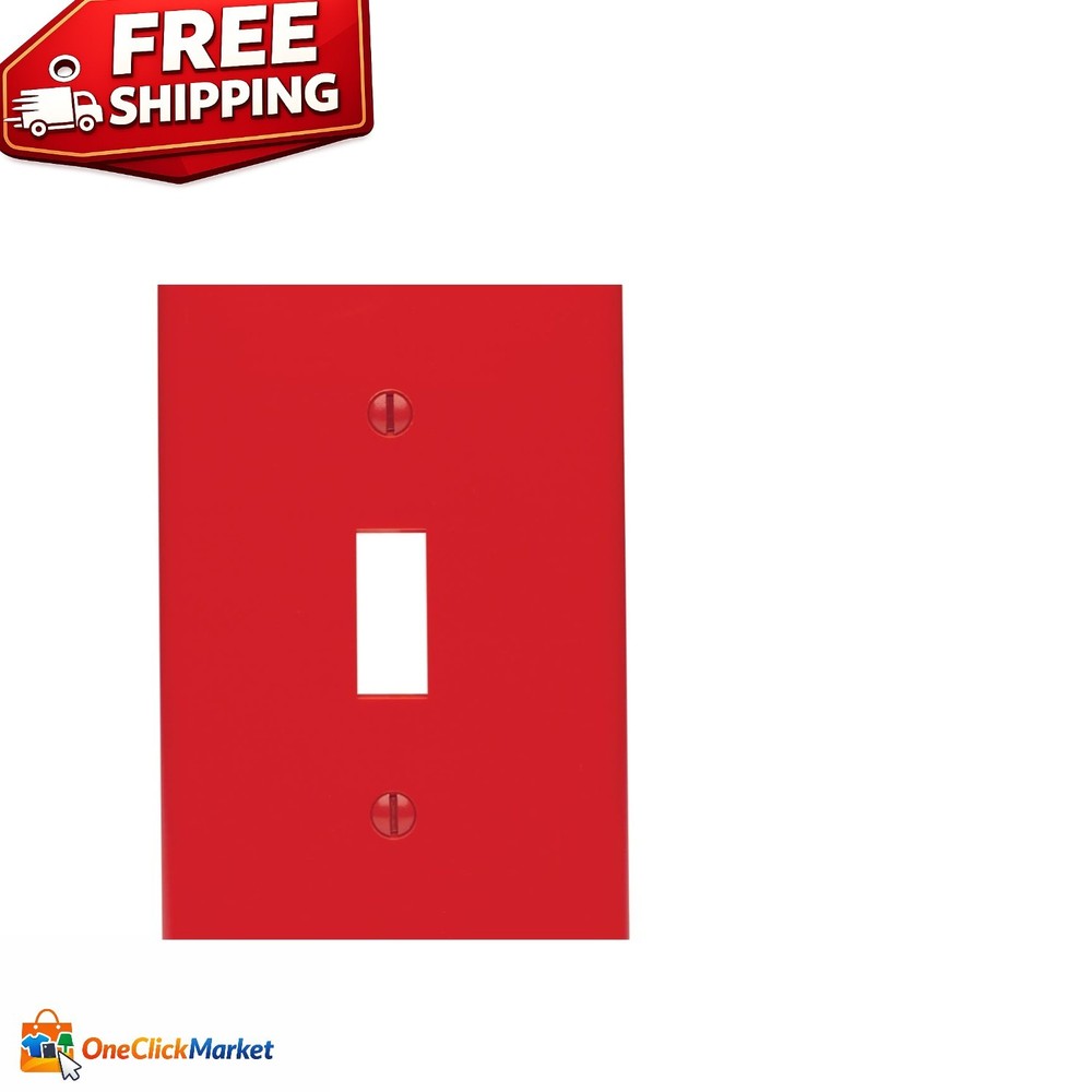 Vibrant Red 1-Gang Toggle Device Switch Wallplate - Durable Thermoplastic Nylon